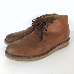 RED WING 595 Heritage Chukka Boots Mens 10.5 D Brown Leather Vibram Sole USA